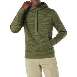 Amazon Essentials Men's Fleecetrui met capuchon (verkrijgbaar in grote en lange maten), Groen Abstracte camo, XXL