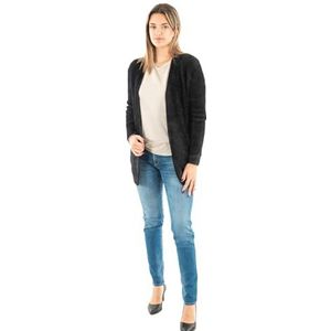 MORGAN - Lange Vest - Zwart - Donzig Tricot
