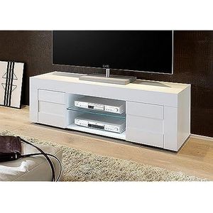 L & C Base TV 2 Ante Piccola 138 x 44 x 42 cm Glanzend wit