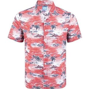 Panareha Men's Hawaiian Aloha Shirt KALAPAKI Red (L)