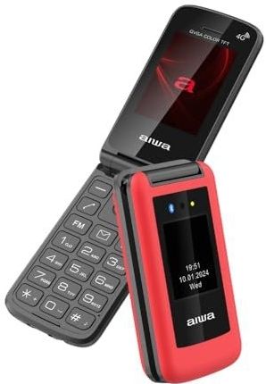 Aiwa - FP-30-2G/RD - Mobiele Telefoon - Rood - Dual SIM, 32MB Intern Geheugen, 0.3 MP Camera