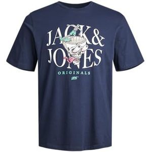 JACK&JONES JUNIOR Jorafterlife Tee Ss Crew Neck Sn Jnr Poloshirt voor jongens, navy blazer, 128
