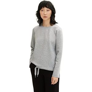 TOM TAILOR Dames Sweatshirt met trekkoord 1034813, 30282 - Concrete Grey Melange, S