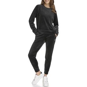 DKNY Women's Platinum Velours Sweater, Zwart, Medium, zwart, M