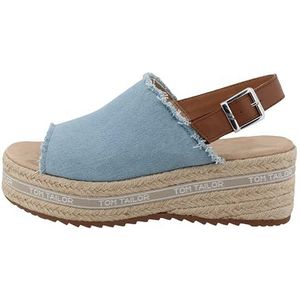 Tom Tailor Dames 7490040001 sandalen met sleehak, LtBlue, 41 EU, Ltblue, 41 EU