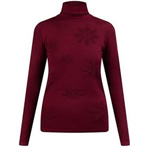 LEOMIA Dames dames rolkraag gebreide trui 10424935-LE02, kersenrood, XS/S, kersenrood, XS/S
