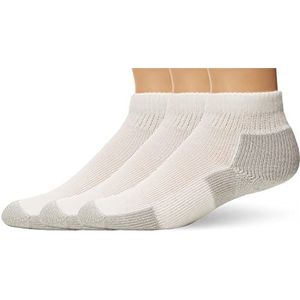 Thorlos Jmx Maximum Cushion Enkelloopsokken, Wit/Platina (3 paar), Medium