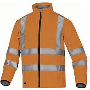 Deltaplus LEGAORPT jas van ""softshell"" polyester met 3 gelamineerde lagen, neon oranje, maat S