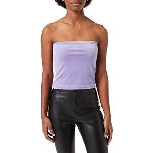 Urban Classics Dames tube top van stretchfluweel, schoudervrij slang-bovendeel, zoom met elastische band, maat XS tot 5XL, lavendel, 3XL