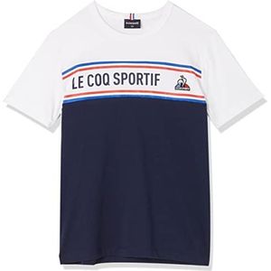 Le Coq Sportif Tri Tee SS Nr. 2 Opti T-shirt, nachtblauw/nieuw optisch wit, 10 jaar, uniseks kinderen, Nachtblauw/New Optical White, 10 Jaar