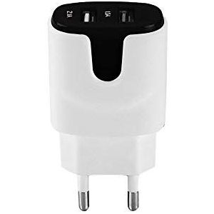 USB-adapter voor Samsung Galaxy Note 10 + tablet, dubbel, wandcontactdoos, 2 poorten, AC oplader, zwart