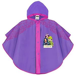 PERLETTI - Regenponcho - Paars - Rainbow High - Waterdichte Kleuterschool Poncho met Capuchon