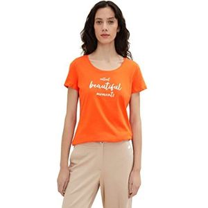 TOM TAILOR Dames T-shirt 1036193, 15612 - Fever Red, XS