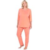 Ulla Popken - Pyjama Set - Koraal - Plus Size Curvy - 3/4 Mouw