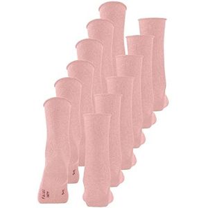 FALKE Dames Sokken Happy 6-Pack W SO Katoen Eenkleurig Multipack 6 Paren, Roze (Blossom 8645), 39-42