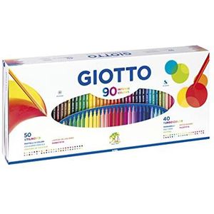 GIOTTO Stilnovo & Turbo Color Box met 50 pastelpennen en fineliner + 40 pennen, 2,8-3,3 mm, verschillende kleuren
