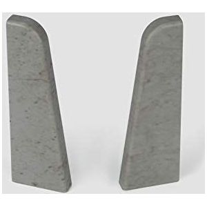 EGGER plinten vormdelen steen grijs voor eenvoudige montage van 60mm laminaat plinten | kunststof robuust | steen look donkergrijs Eindstuk. Endstück grijs
