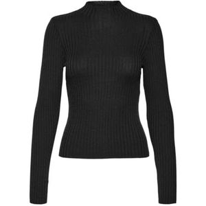 VERO MODA Dames Vmnessa Ls Highneck Pullover Ga gebreide trui, Zwart/Detail:w. Dtm Lurex, S