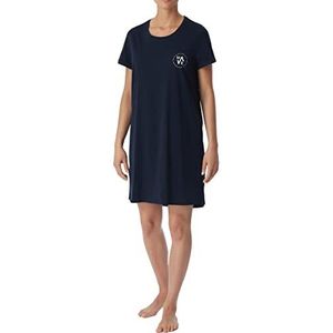 Schiesser Dames Sleepshirt 1/2 mouw, 85cm nachthemd, donkerblauw, 34, donkerblauw, 34