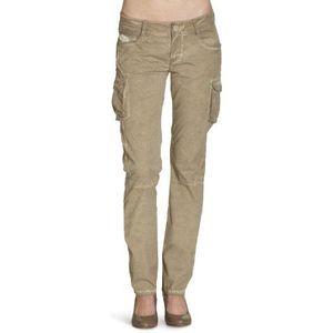 Cross Jeans Dames Broek Slim Fit, P 464-338/ Scarlet, beige, 30W x 32L