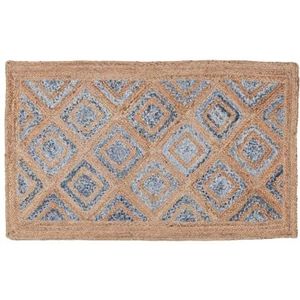 Ottoman - Tapijt van jute Cleo 100% natuurlijke jutevezel - tapijt met hoge weerstand - handgeweven - tapijt voor woonkamer, eetkamer, slaapkamer, hal, natuur (60 x 90 cm) (Cleo)
