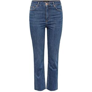 PIECES PCDELLY Straight HW CR MB184 NOOS BC jeansbroek voor dames, medium blue denim, XS