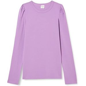 Fred's World by Green Cotton Meisjes Alfa Puff L/S T Blouse, Deep Lavender, 116 cm