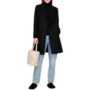 Sisley Womens 20BFLN016 Wool Coat, Black 700, 40, Black 700, 40