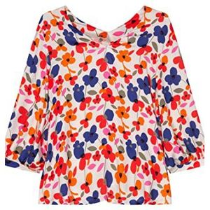 Seidensticker Damesblouse - Fashion Blouse - V-hals - 3/4 mouw - 100% viscose, wit, 34