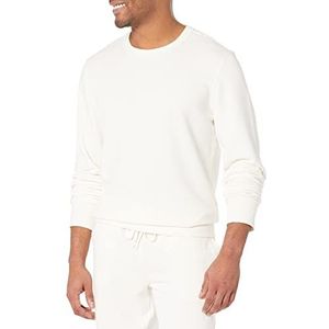 Amazon Essentials Lichtgewicht sweatshirt met ronde hals en Franse badstof voor heren (verkrijgbaar in groot en lang), eierschaalwit, L