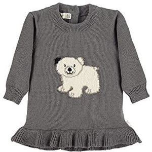Sterntaler Elia Meisjesjurk, gebreide jurk, ijsbeer, rookgrijs., 68 cm