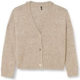 Pieces Onlzoey L/S Cardigan Nca Knt voor dames, Woodsmoke/Detail:w. Melange, 3XL