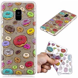 Janeqi Beschermhoes voor Samsung Galaxy A8 2018 (5,6 inch) – TPU gelakt, zachte beschermhoes voor Samsung Galaxy A8 2018 (5,6 inch) [GTTPU12/donut]
