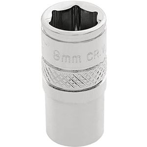 Draper 32536 1/4"" Vierkante Aandrijving Opgepoetste Chroom Metrische Contactdoos, 8 mm-Grootte