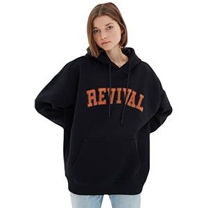 TRENDYOL MAN Sweatshirt - Zwart - Oversize, marineblauw, L