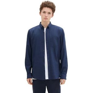 TOM TAILOR Denim heren overhemd, 36071 - Navy Fine Structuur, S