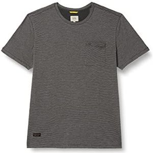 camel active T-shirt voor heren, fijn strepenpatroon, zwart, XXL