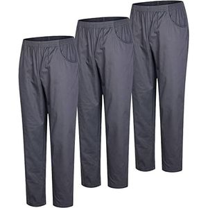 MISEMIYA - Set van 3 - Uniformen Medische Scrub Broek Unisex - Ziekenhuis Uniform Broek - Ref.8312, Grijs 21, 3XL