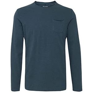 Blend BHBHNICOLAI Tee l.s. Tee l.s. Heren Longsleeve Shirt met lange mouwen 100% katoen, Midnight Blue (74636), M