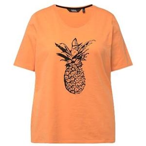 Ulla Popken - Shirt - Oranje - Motiefprint - Kwartmouw