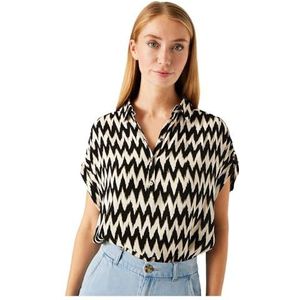 Garcia Top met All Over Print Zwart/ Wit