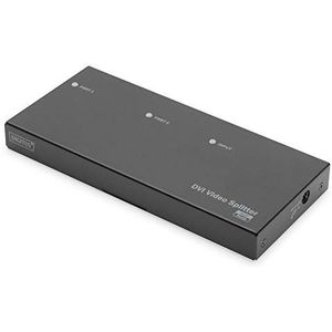 DIGITUS 2-Port DVI Video/Audio Splitter, 1x DVI aansluiting + Audio (Video In), 2x DVI aansluiting + Audio (Video Out), Max. Resolutie 1920 x 1200/1080p, cascadeerbaar