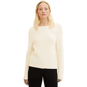 TOM TAILOR Dames Basic trui 1034057, 30265 - Soft Buttercream Melange, XXS