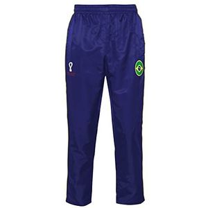 FIFA Officiële World Cup 2022 Training Voetbal Trainingspak Bottoms, Jongens, Brazilië, Groot, Leeftijd 10-12 Blauw