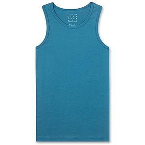 Sanetta Jongensonderhemd blauw | Hoogwaardig en duurzaam onderhemd voor jongens van biologisch katoen. Ondergoed voor jongens, blauw, 140 cm