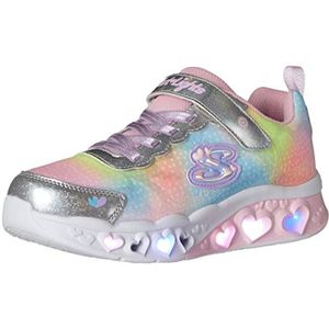 Skechers Glow-Brites Sneaker Kind, Zilver Synthetisch Mesh, 28 EU