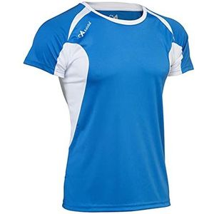 ASIOKA - Sportshirt voor volwassenen - Sportshirt Unisex - Technisch T-shirt korte mouwen - Kleur koningsblauw/wit