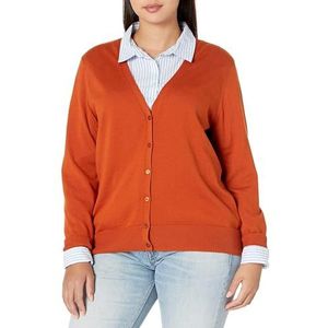 Amazon Essentials Women's Lichtgewicht vest met V-hals (verkrijgbaar in grote maten), Roest, L