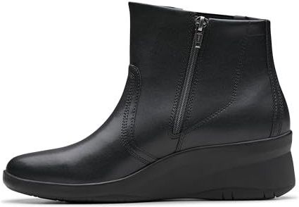 Clarks Premium Dames Suttyn Rae Fashion Boot, zwart leer, 3.5 UK, Zwart leder, 36.5 EU