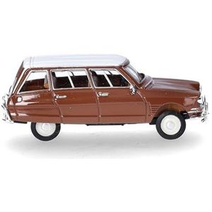 herpa Modelauto Citroen AMI 6 Break, miniatuur op schaal 1:87, verzamelbaar, Made in Germany, model van kunststof, kleur: bruin/dak wit